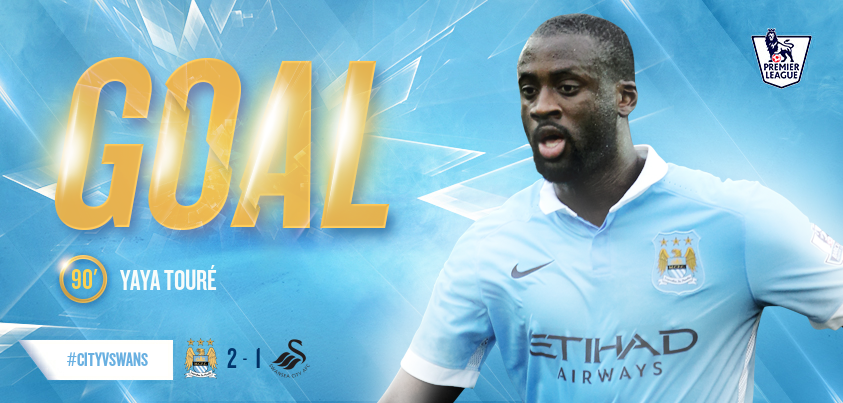 ManCity's tweet photo. 92. YES YAYA!!!!!! #cityvswans #mcfc https://t.co/X252rRf8k8