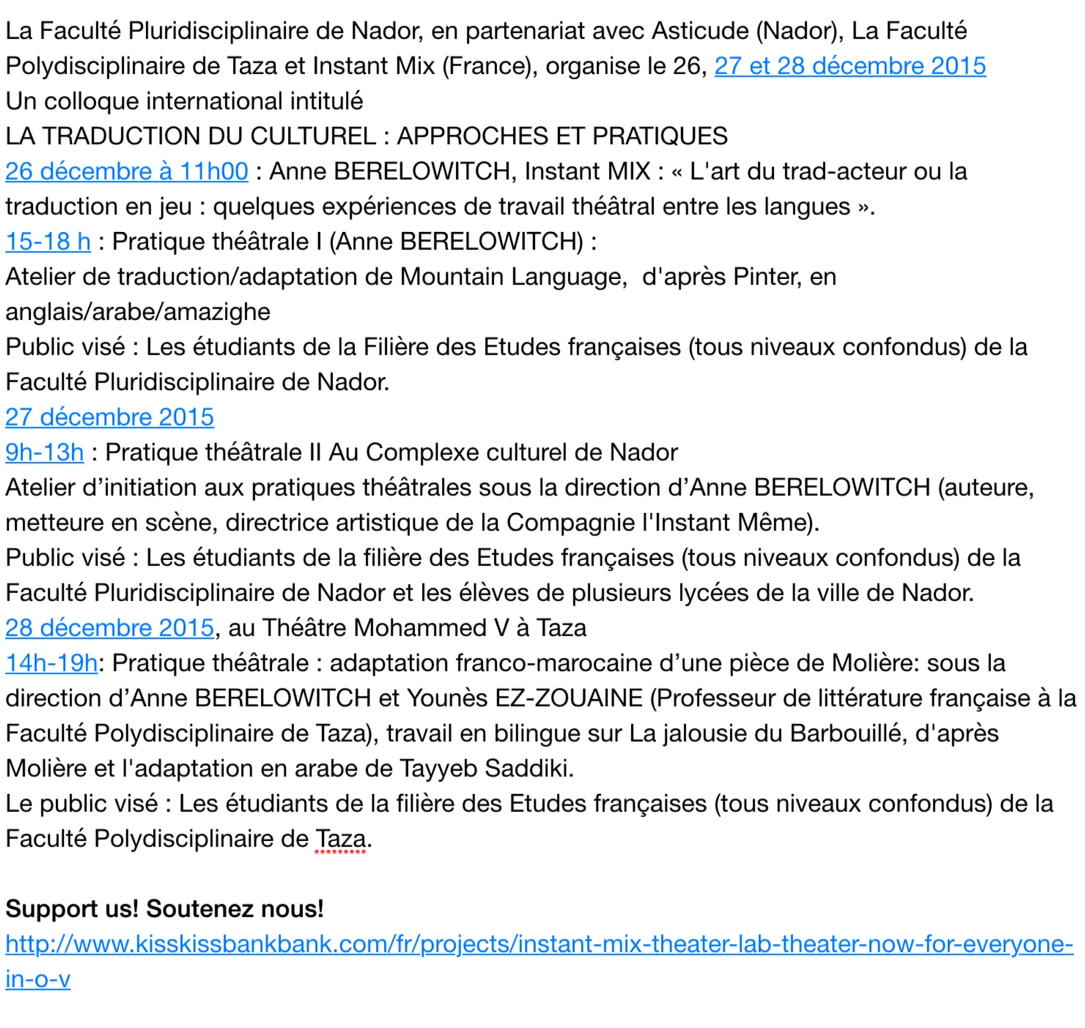 Instant MIX in Morrocco: read the programme!