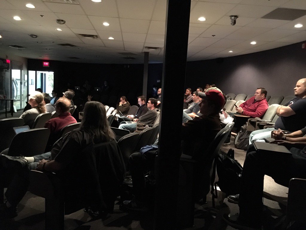 chrismatthieu's tweet photo. #HolidayJS hackathon is packed full of Phoenix developers! https://t.co/7EsiprqKvb