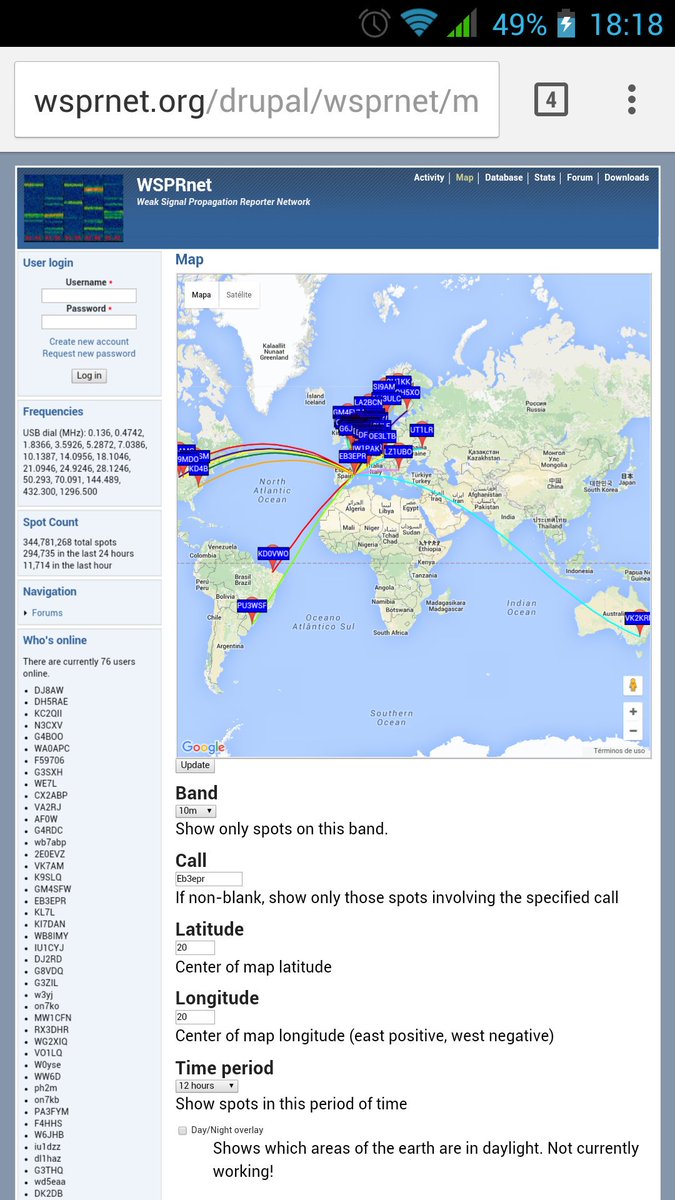 No time for 10m contest but testing antenna with WSPR and 2W. Last 24h reports here.