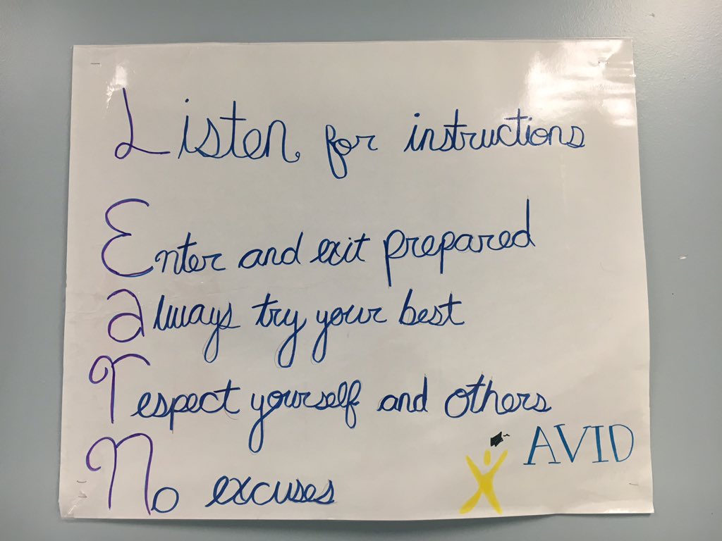 CounselorCarey's tweet image. Love the AVID signs at Lange!  #lmsbest  #AVID #visualreminders
