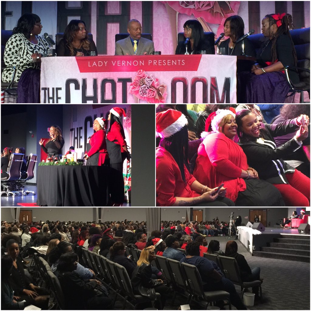 DrRAVernon's tweet photo. @LadyVernon doing her thing @ #LVsChatroom w/ very special guest, @DrRAVernon's spiritual father Bishop Joey Johnson https://t.co/iJeKzQRhAj