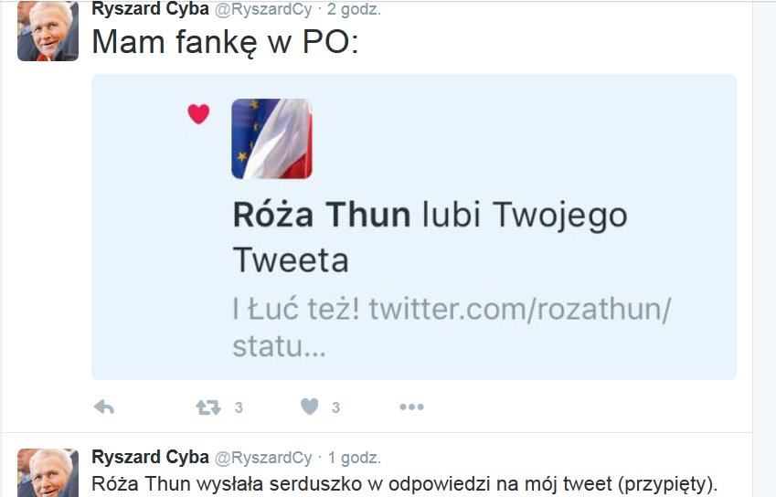 Róża Thun lubi Ryszarda Cybę. Oficjalnie.