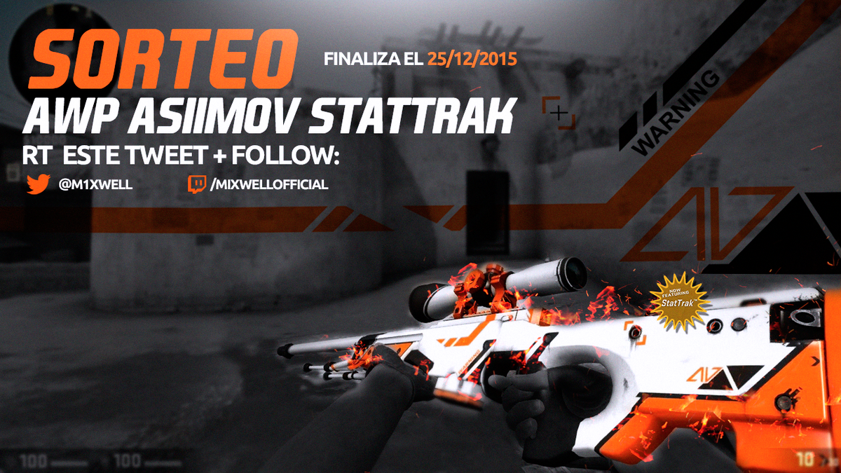 Mixwell's tweet photo. SORTEO de navidad para toda la gente de la comunidad: AWP Stattrak Asiimov. FELICES FIESTAS! Leeros bien la imagen. https://t.co/Xnq2qqXvbw