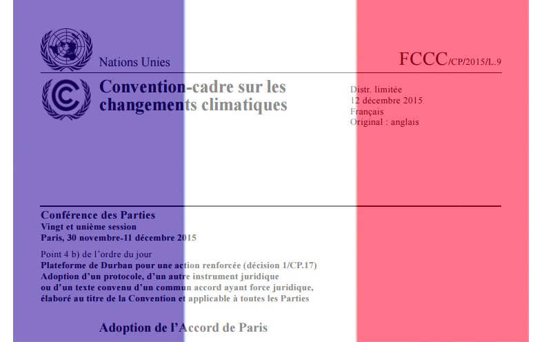 signcop21's tweet photo. Le texte de l'accord de la #COP21 traduit en français est en ligne > https://t.co/1JhHblTYos  #signCOP21 https://t.co/7lWwNlXIxb