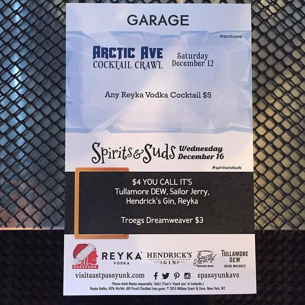 garagephilly's tweet photo. Happy Saturday!!! Swing through Garage today for the Arctic Ave Cocktail Crawl. Any Reyka … https://t.co/1Tm4XYGsBu https://t.co/V7FunRkFrU