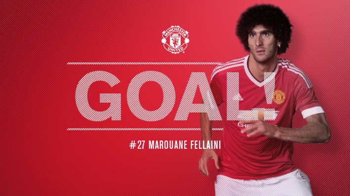 ManUtd's tweet image. 24' - GOAL! Bournemouth 1 #mufc 1. @Fellaini equalises!