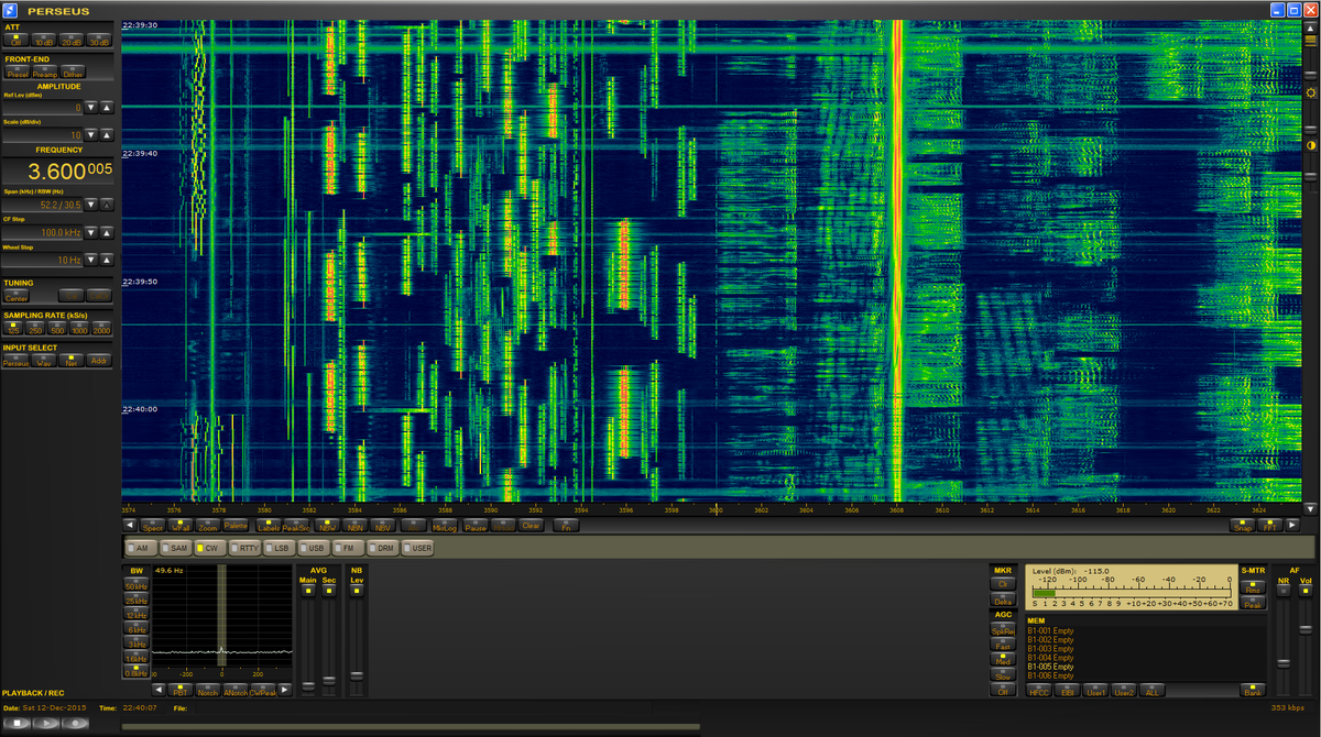 PD0SWL's tweet photo. #Microtelecom #Perseus V5, now in Cinemascope. Excellent improvements & real time client server responsiveness. #SWL https://t.co/xyXipB2VRq