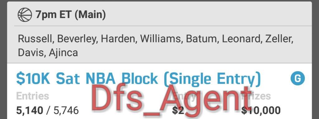 DFS_Agent's tweet image. Line 1! Trying to get out of this funk. Starts tonight! #DFSAgent