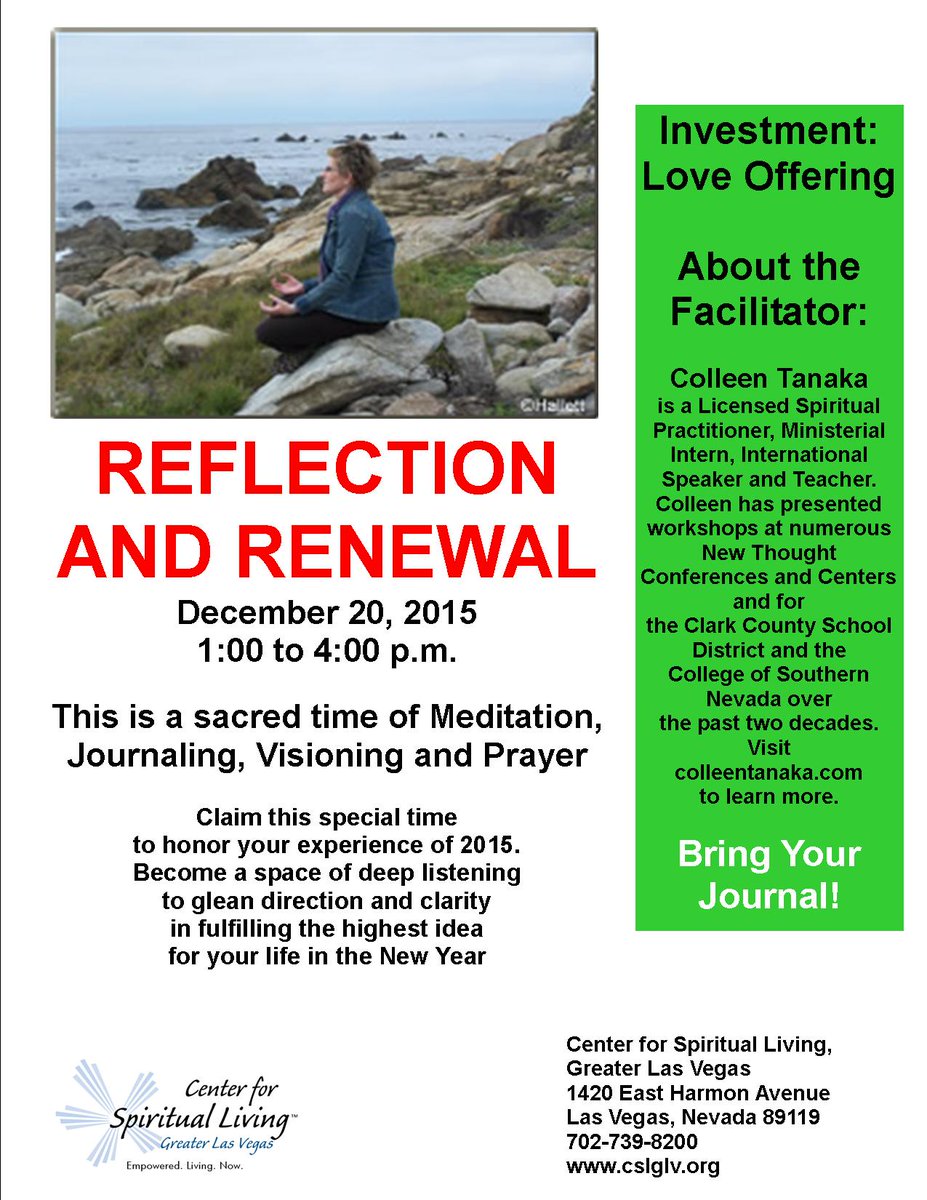 We hope to see you all at Colleen's #ReflectionAndRenewal this month--see you December 20th!