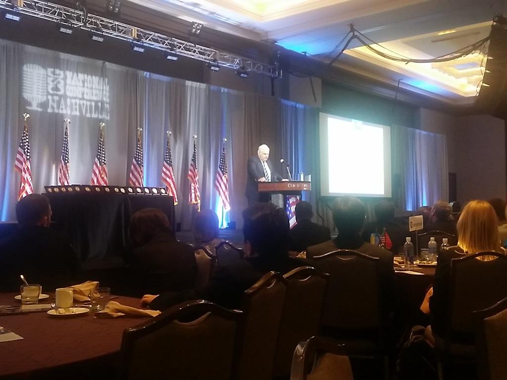 Singer4BoCo's tweet photo. FedEx CEO Frederick W Smith shares famous quote:"If you don't like change, you're going to hate extinction" #CSG2015 https://t.co/ltYEuineMP