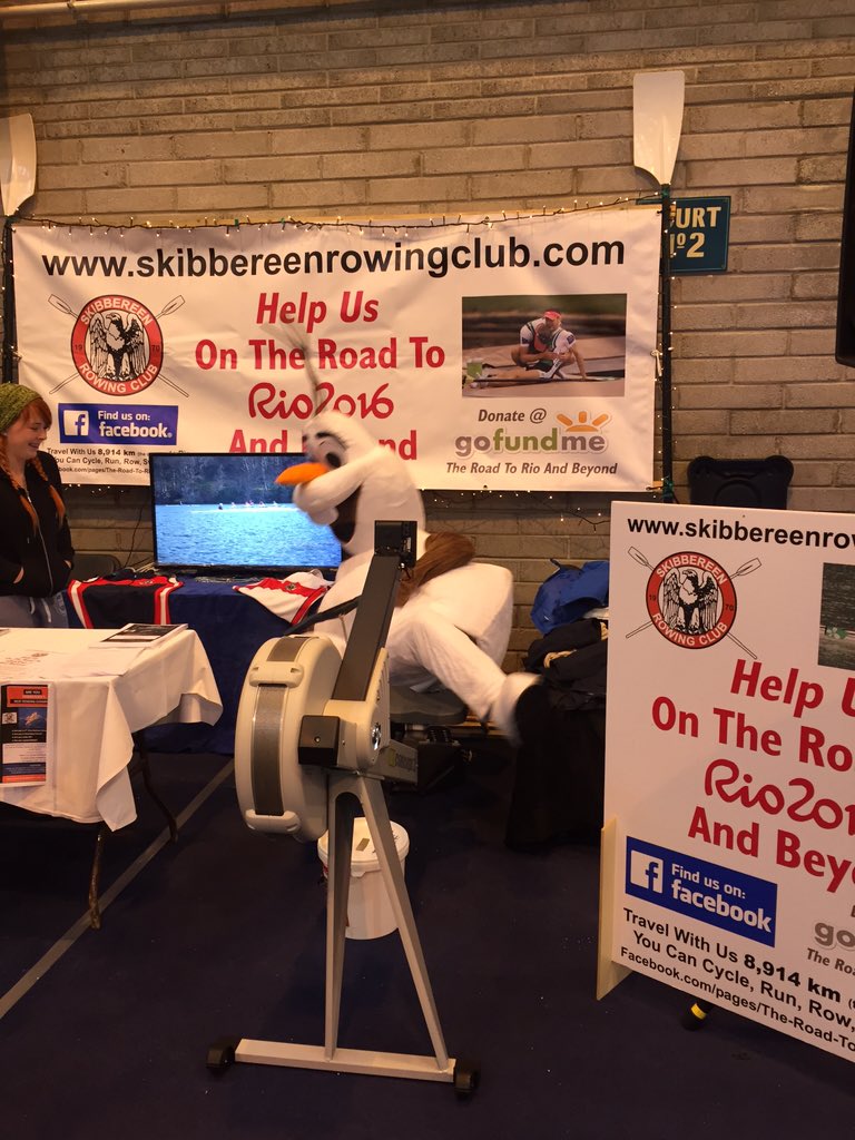 skibbrowing's tweet photo. Olaf helping us on the road to Rio at the Bank of Ireland Enterprise day today #rowingfail #Olaf #letsconnect https://t.co/KzWE4GLkWm