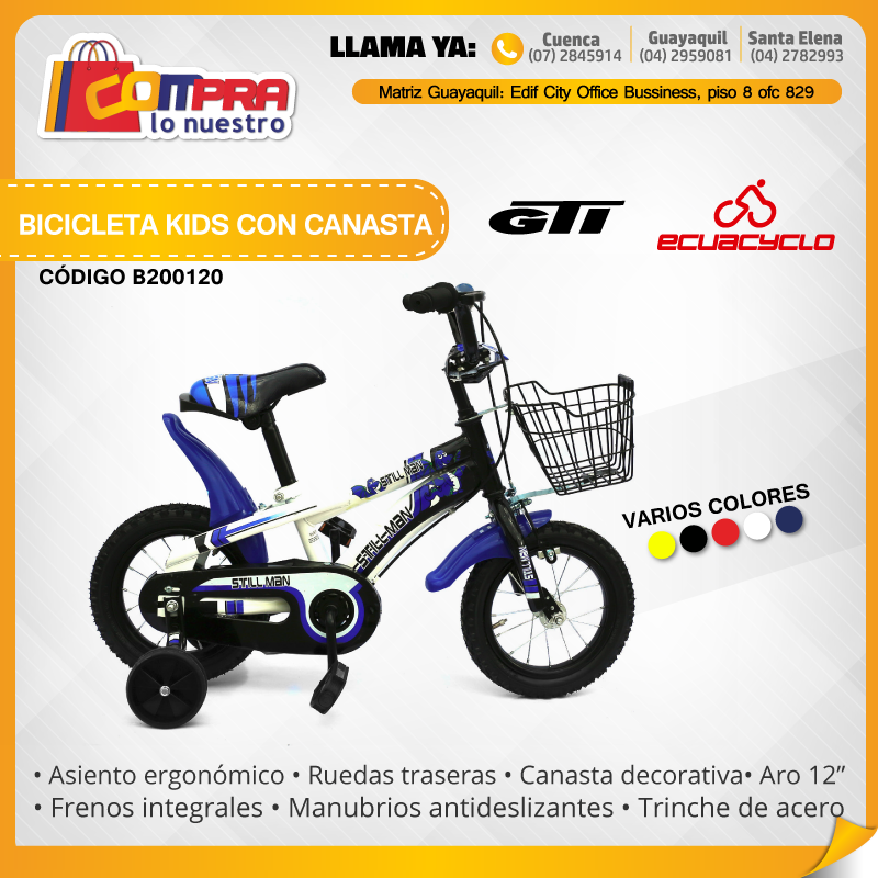 CompraLoNuestro's tweet photo. -Asiento ergonómico
-Ruedas traseras
-Canasta decorativa
-Aro 12"
-Frenos integrales
-Manubrios antideslizantes https://t.co/Lsc5AlqQQS