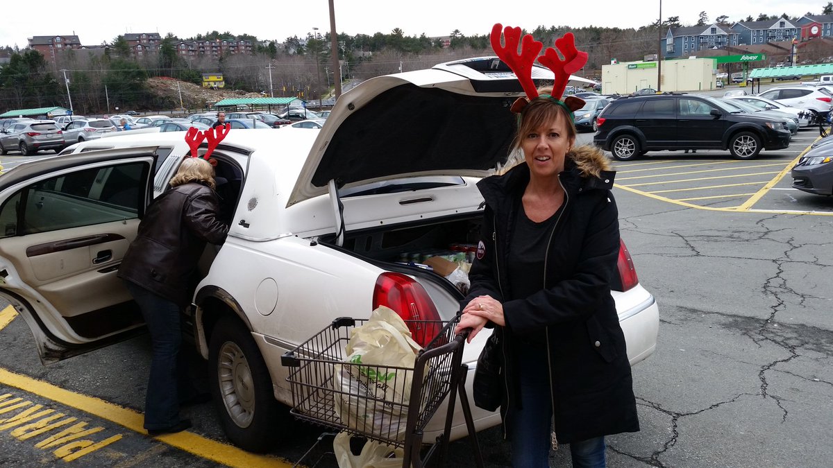 Karen <a href="/designhalifax/">Design Halifax</a> stopping by with donations for #soulsharbour #stuffALimo <a href="/onestoplimo/">OneStopLimoServices</a>