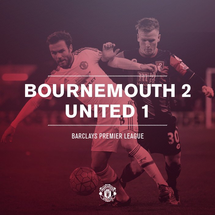 FT: Bournemouth 2 #mufc 1. A day to forget as United suffer a first league defeat since the beginning of October.