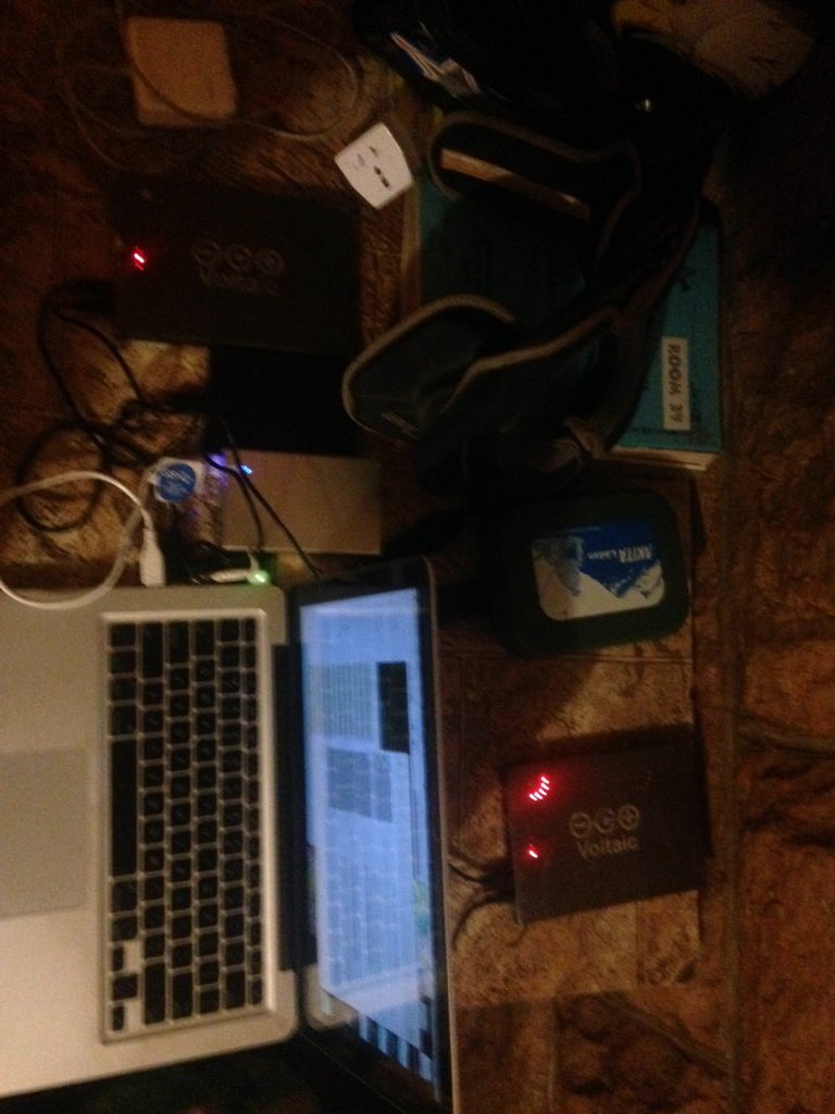 music4earth's tweet photo. The less glamorous side of my life right now. #backups #batteries #voltaicsystems https://t.co/XxFIx1oQ0U