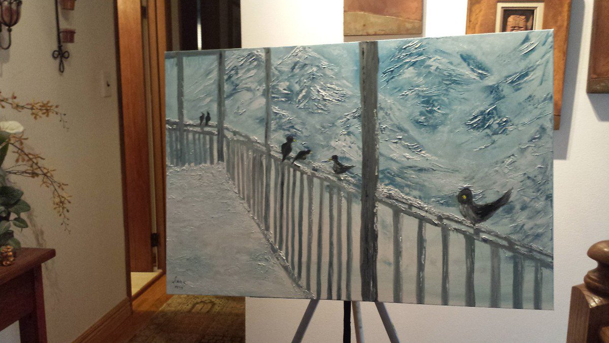 linayu23's tweet photo. #theRingOuzels of #MountPilatus Switzerland. .. 24x36 gallery wrapped canvas. .#backtopainting #blissfull ... https://t.co/NqGUfqKm8F