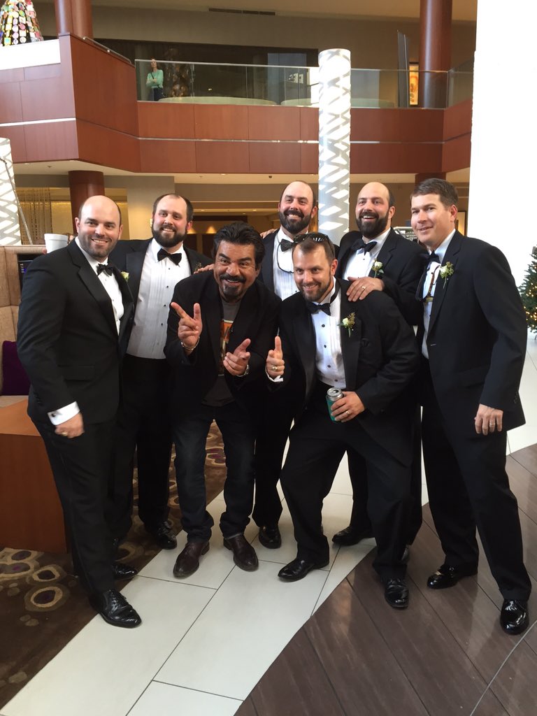 Wedding party getting sharpened with George #lastreidstanding