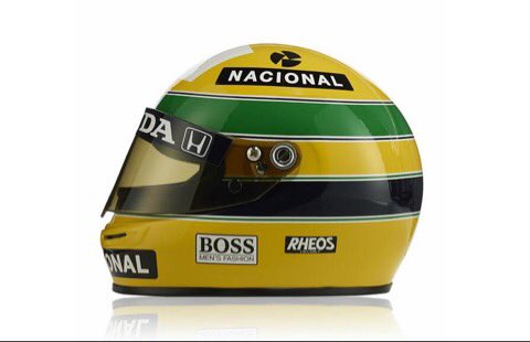 formulaoneclub's tweet photo. Los cascos de Senna, Schumacher, Alonso y Vettel: Entre los cuatro tienen el %25 de los títulos en #65YearsOfF1 https://t.co/LdAYF3UjXV