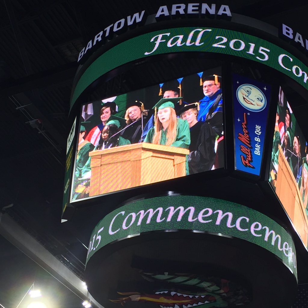 UABNews's tweet photo. How will your knowledge change the world? @SarahanneHolli shares her goals to inspire #uab15 graduates https://t.co/rSlfcraXBP
