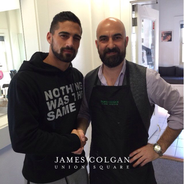 JamesColganUS's tweet photo. @lagalaxy goal scoring machine @slletget showing off a new cut with James. #SFborn #WestHam #AttackingMidfielder https://t.co/TUV0pfOf3E