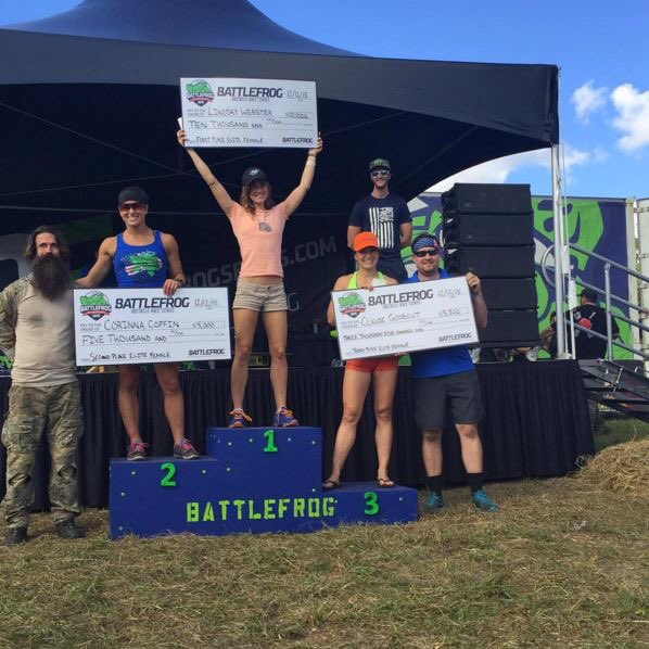 OCRgear's tweet photo. Congrats Lindsay Webster, Corinna Coffin and Claude Godbout on finishing 1, 2, 3 at the @BattleFrogUS Championship! https://t.co/gxSrtVgNii