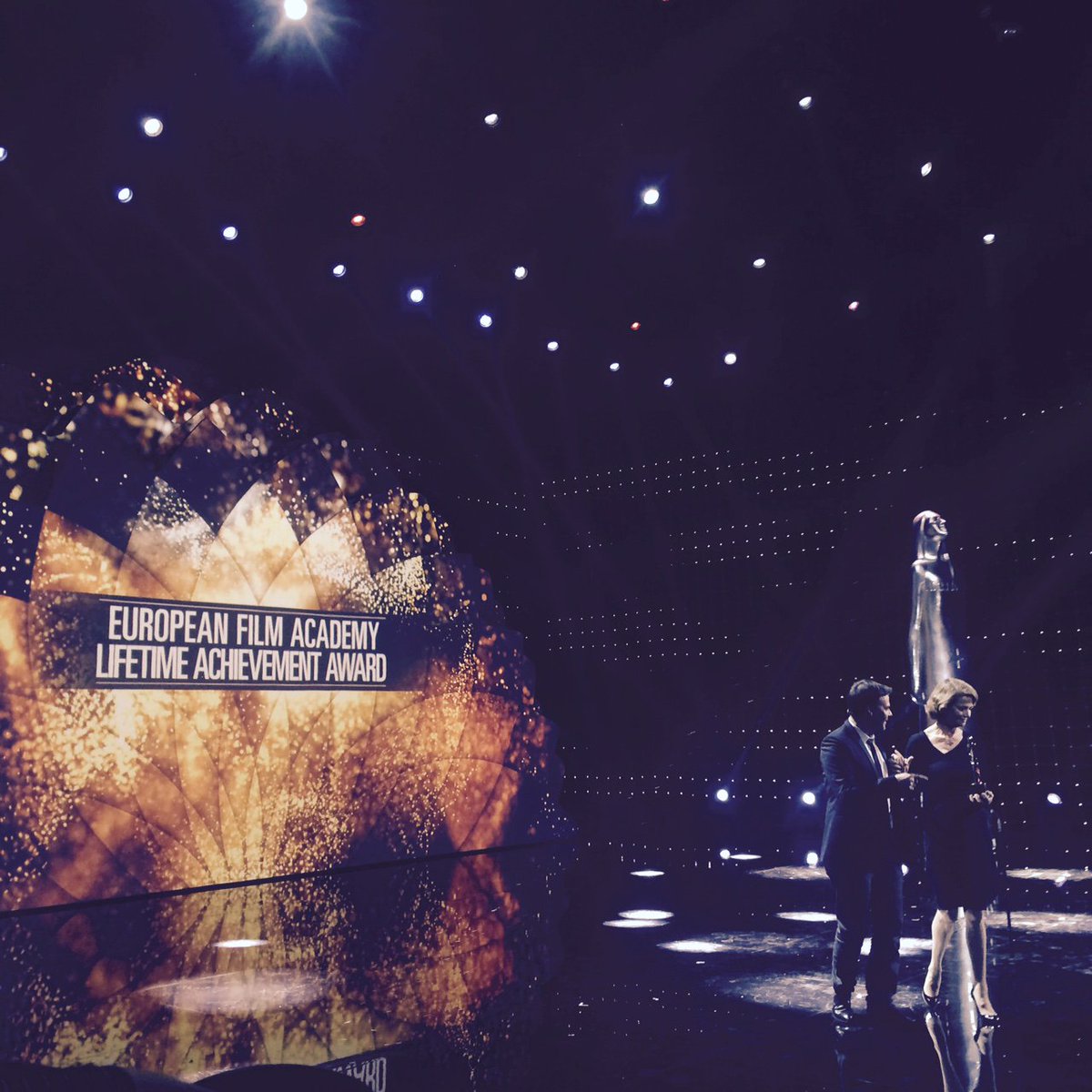 EuroFilmAcademy's tweet photo. Charlotte Rampling, #EFA2015 lifetime achievement award: "I'm so so proud to win this European award, thank you!" https://t.co/ro1xH1hfMD