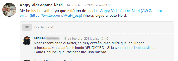 AVGN_esp's tweet photo. Alguien en Tuenti diciéndome que Twitter es "difícil"... Bien. https://t.co/55ewy1hCHn