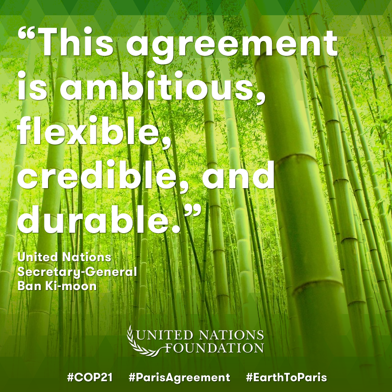 EarthToParis's tweet photo. Today we're one step closer to a better world. @UN_Spokesperson Ban Ki-Moon. #ParisAgreement #EarthToParis #COP21 https://t.co/nzyXuMtNSe