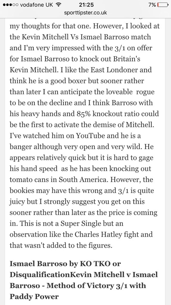 SportTipster_1's tweet photo. Sport Tipster knows his boxing #MitchellBarroso #skyboxing #JoshuaWhyte #EubankSpike https://t.co/kAFmBQe77Z