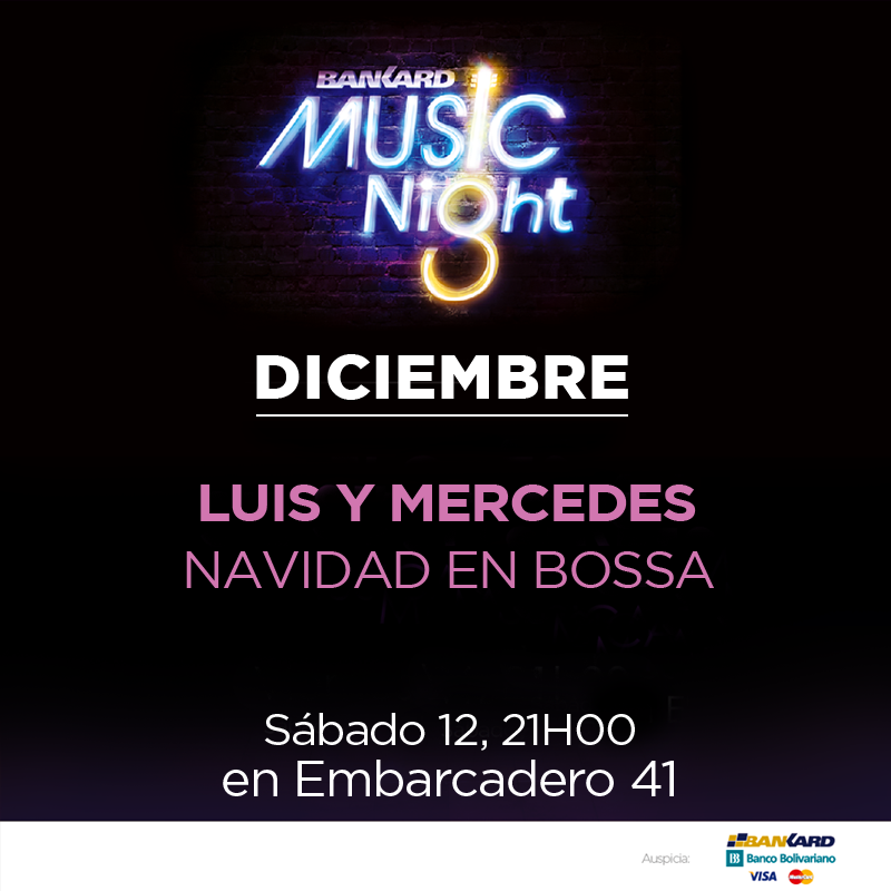 PlazaLagos's tweet photo. #PlazaLagos presenta Navidad en Bossa interpretado por Luis y Mercedes hoy a las 21h00 en #Embarcadero41. https://t.co/EkjQ6lZV06
