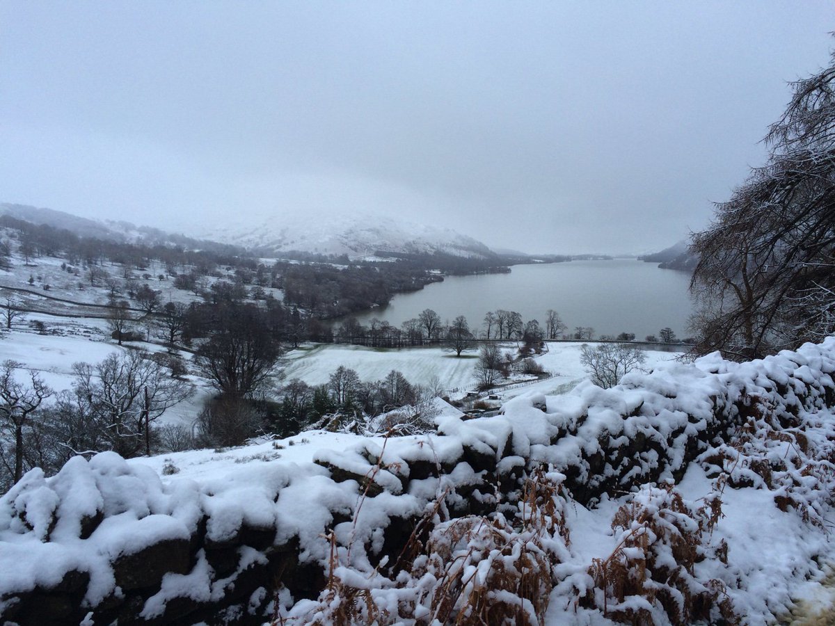 reflectingjane's tweet photo. different view of Ullswater after the week of floods https://t.co/QeaXaD26le