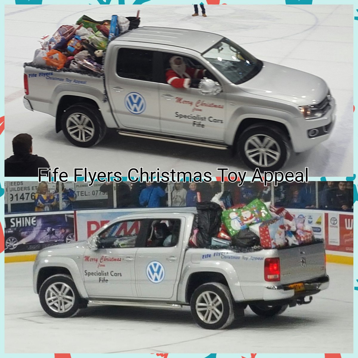 774lesley's tweet photo. @FifeFlyers What a fab sight to see, a truck load of christmas toys for FACST - well done to all fans 🎅🎁🎄 https://t.co/WQKrv9KwRZ