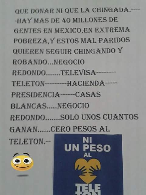 Eltiotonysoy's tweet image. La estafa de televisa... #Teleton2015