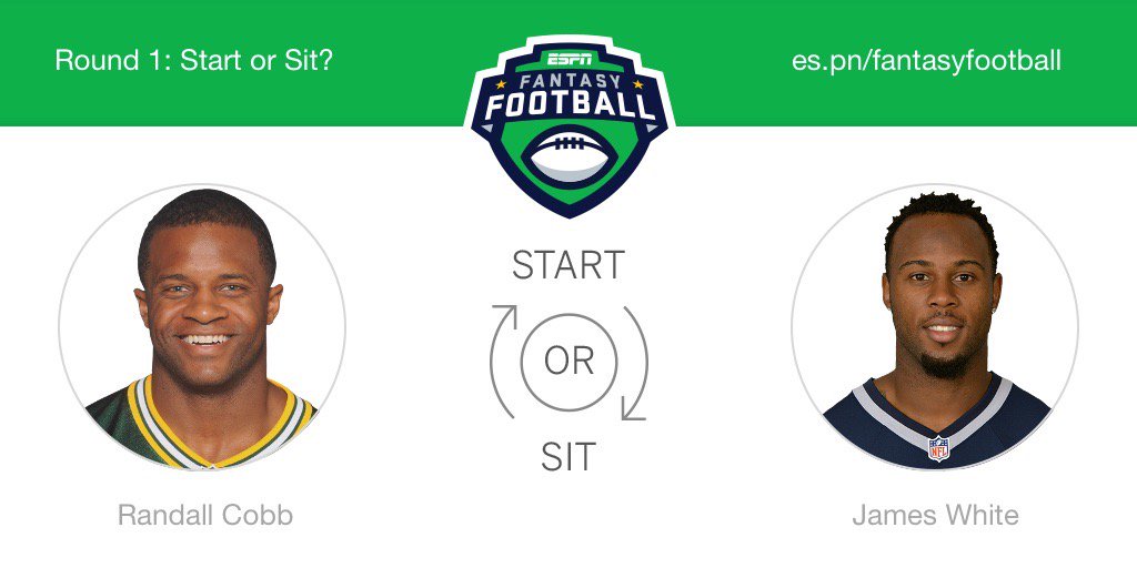 imking5's tweet photo. Who should I start this week? Randall Cobb or James White! @ESPNFantasy #FantasyFootball #flextalk https://t.co/jVFFIqoK0V