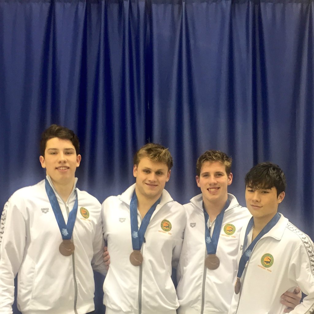 gogatorswim's tweet photo. BGSC boys do it again!! Take #BRONZE in 400 fr relay! NE record &amp; club record! @swimswamnews @arenaUSA @USASwimming https://t.co/gIdhtqrUAD