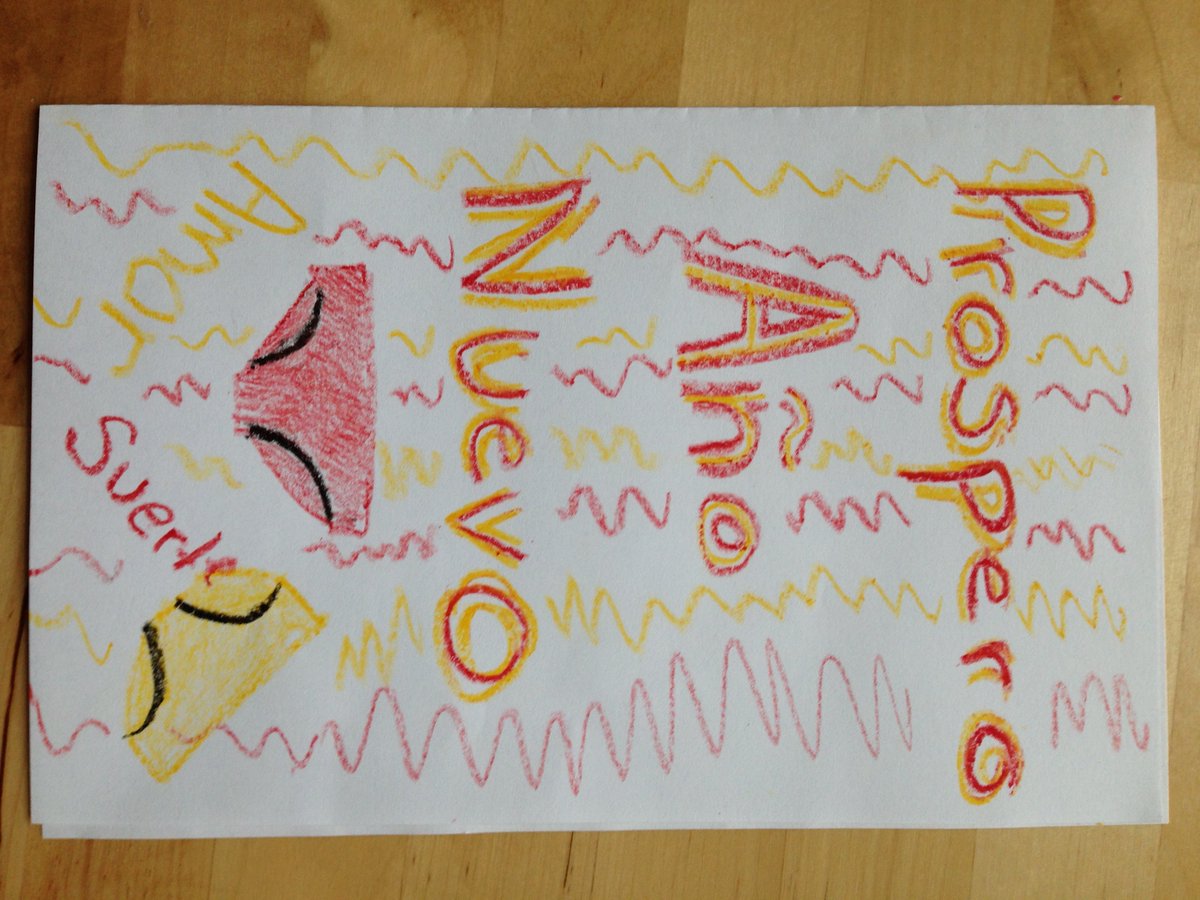 hollylamovsky's tweet photo. Check out these awesome greeting cards my students made that show popular New Year's traditions Latin America! https://t.co/W2CcrzQM7X