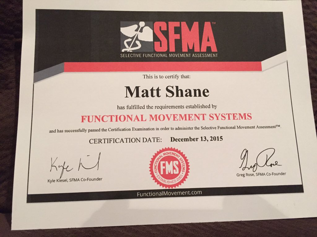 mattrshane's tweet photo. @LGP_Inc @jasonglasslab @BlackburnGolf @mytpidave @MyTPI SFMA lvl1 complete. See you at TPI Medical level 2 https://t.co/mGjRmGDLvT