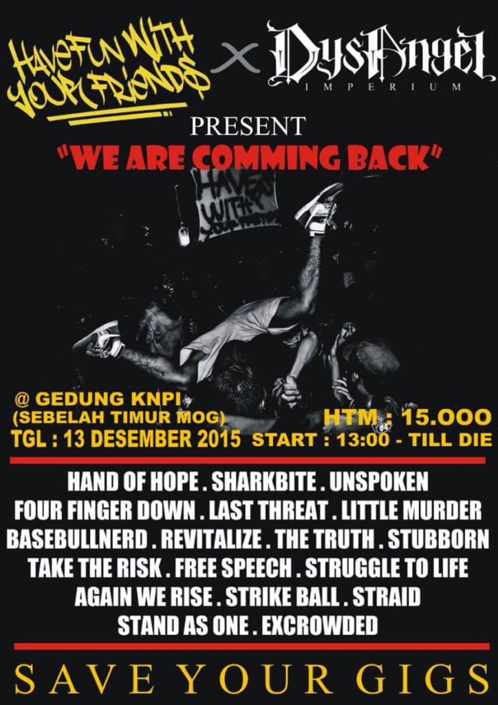 Gedung KNPI hari ini, save your gigs!