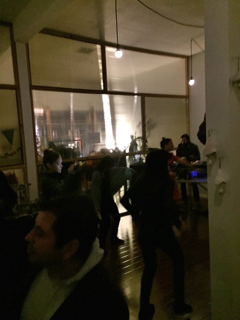 thenewYorkBlvd's tweet photo. It's like a night club @namastehp tonight. People shakin their ass #NELAartwalk https://t.co/GRTbtlJHyG