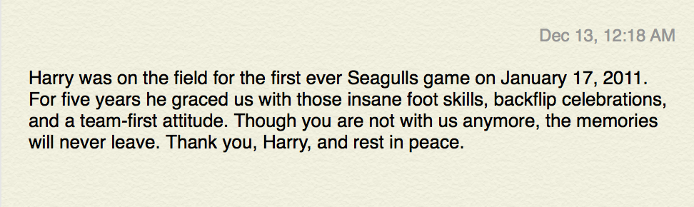 ScreaminGulls's tweet photo. Gone, but never forgotten #ForeverASeagull https://t.co/FhtNO4Kpm3