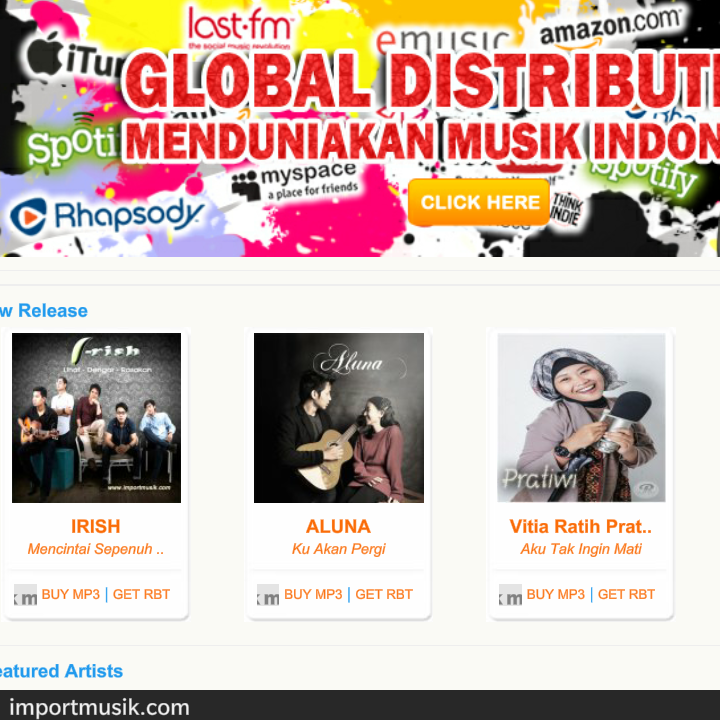 importmusik.com genre pop, dapatkan single artist terbaru kami "VITIA RATIH PRATIWI &amp; IRISH BAND" clik RBT