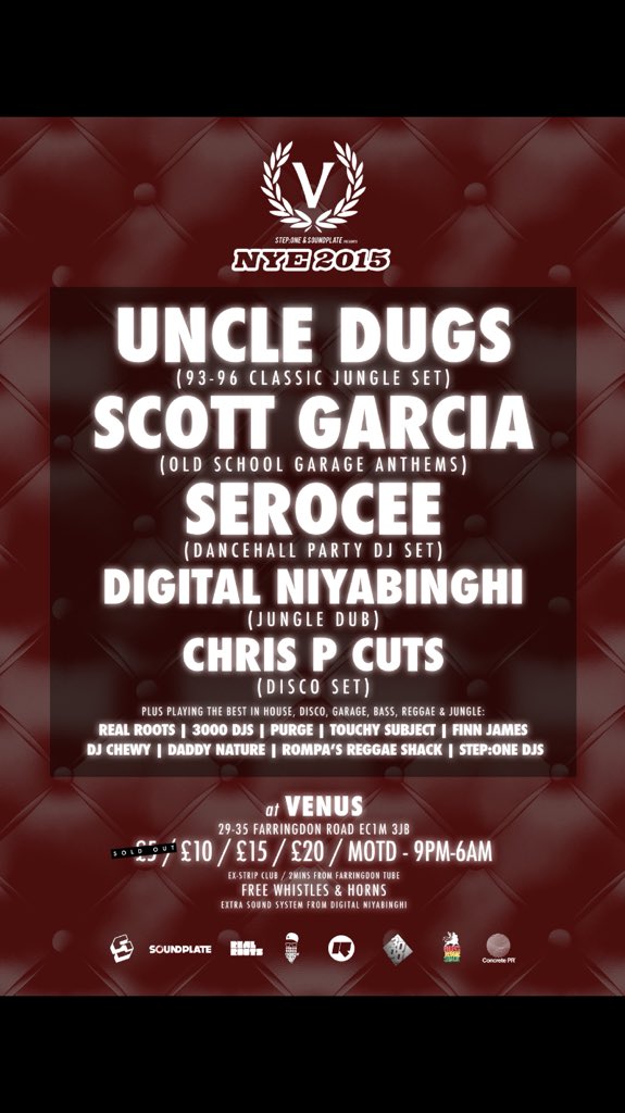 £5 tickets SOLD OUT £10 tickets about to for #NYE with <a href="/Soundplate/">SOUNDPLATE.COM</a> residentadvisor.net/event.aspx?784…