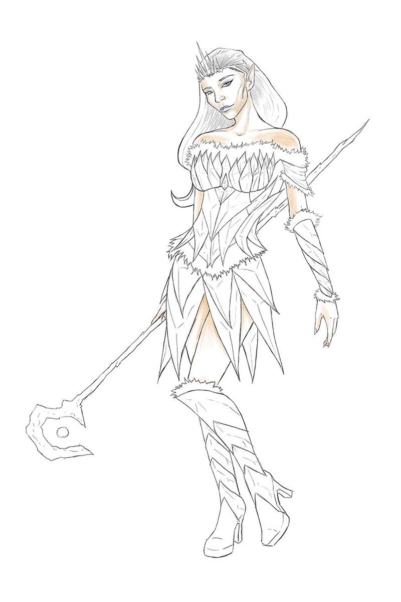 artofbartlett's tweet photo. @Marisha_Ray #Keylith winter outfit coming along! Got too late to finish so I will do so tomorrow :) #CriticalRole https://t.co/fQJ5HagB0D