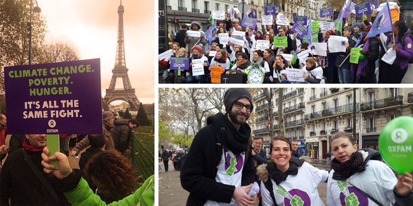 ClimateChangeFL's tweet photo. Hoy en #Paris staff &amp; voluntarios de Oxfam demostraron que la lucha vs #cambioclimático irá + allá de la #COP21 #D12 https://t.co/CBV9WLAq6j