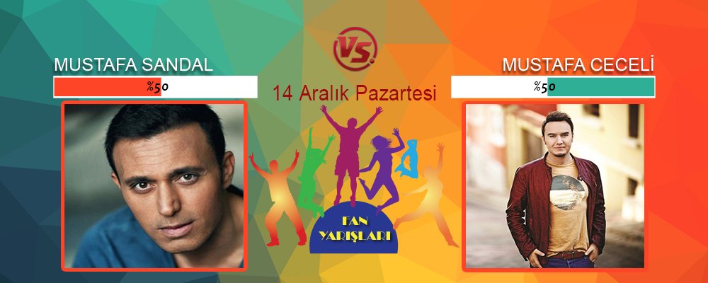 Yarın Saat 17.00'de #FanYarışları'nda <a href="/mustinetnet/">Mustafa Sandal</a> ile <a href="/mustafaceceli/">Mustafa Ceceli ©</a> karşı karşıya gelecek!
