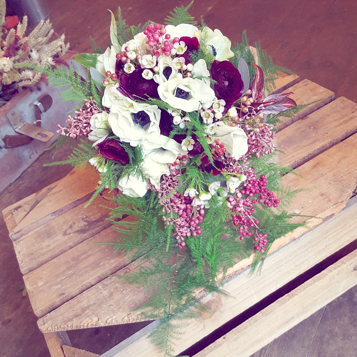 Beautiful Art Deco wedding this weekend #artdeco #st giles #raspberry #plum #ranunculus #pickalily #norwichlanes