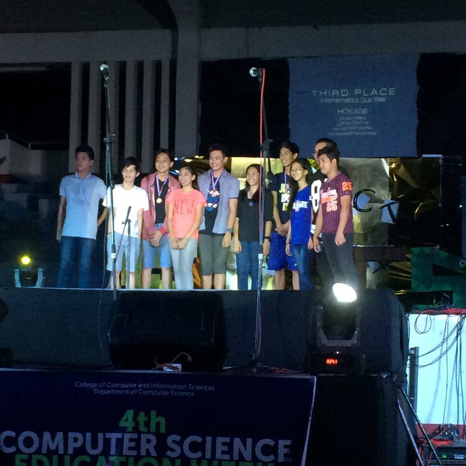 winsonmmillare's tweet image. 3rd Place - Mathematics Quiz Bee - #CSEdWeek2015