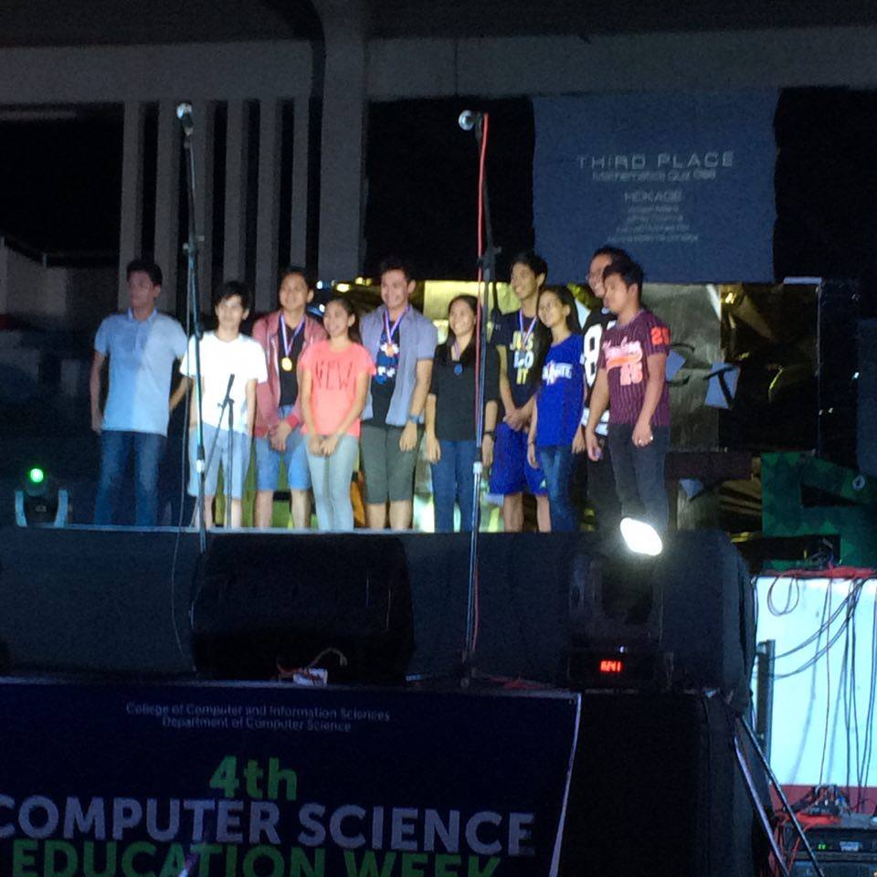 winsonmmillare's tweet image. 3rd Place - Mathematics Quiz Bee - #CSEdWeek2015