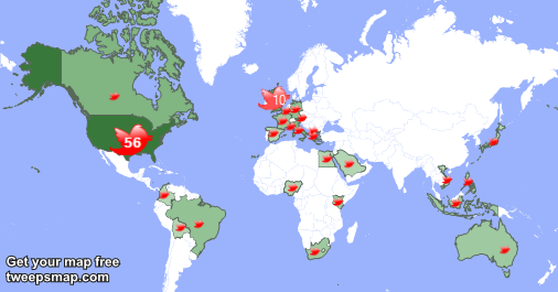 deepflower's tweet image. My followers are in USA(55%), UK.(10%)... Get your map too: tweepsmap.com/!deepflower
